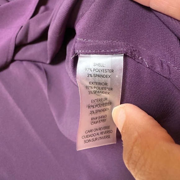 Calvin Klein Purple Long Sleeve Blouse Large Gold Button Detail - Picture 4 of 5